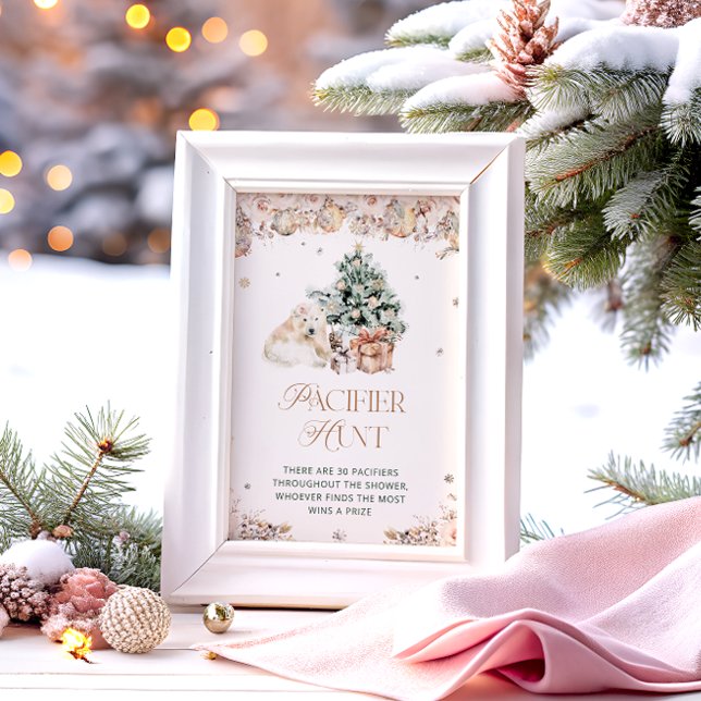 Affiche Jeu de chasse à l'ours extérieur froid Baby shower (Créateur téléchargé)