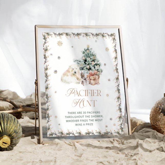 Affiche Jeu de chasse à l'ours polaire mignon Baby shower  (Créateur téléchargé)