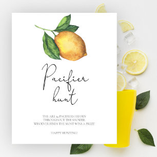 Affiche Jeu de chasse au baby shower de citron