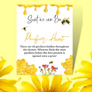 Affiche Jeu de chasse au Baby shower de l'abeille jaune
