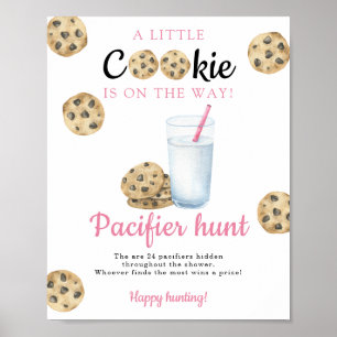 Affiche Jeu de chasse au Baby shower de lait