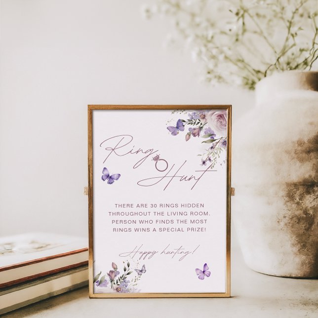 Affiche Jeu de chasse aux anneaux de douche de mariage pap (Créateur téléchargé)