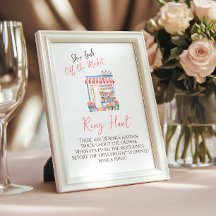 Affiche Jeu de chasse de douche de mariage floral frais ho