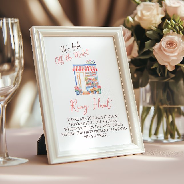 Affiche Jeu de chasse de douche de mariage floral frais ho (Créateur téléchargé)