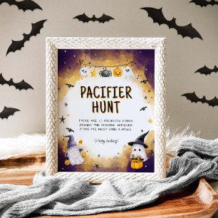 Affiche Jeu de chasse pacifique Halloween Baby shower Jeu 
