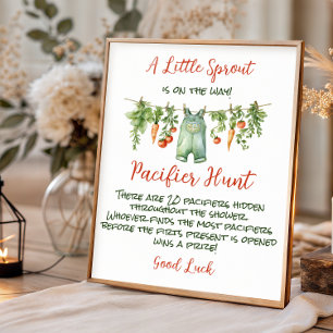 Affiche Jeu de chasse pour Baby Shower Little Sprout Cloth
