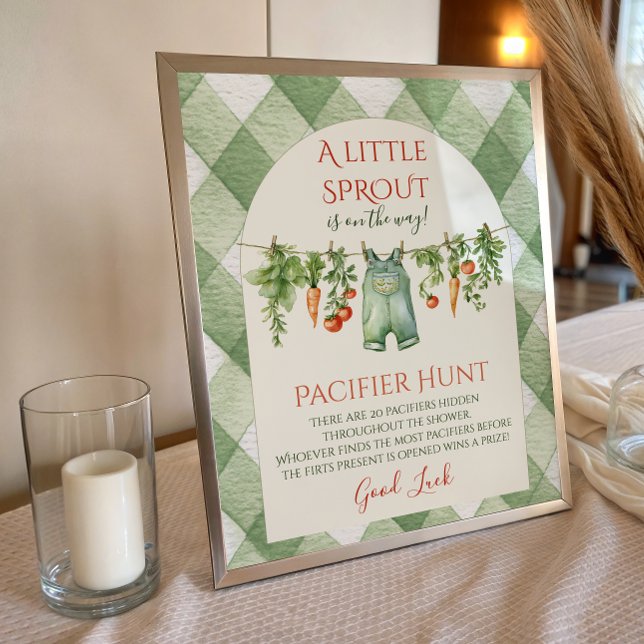 Affiche Jeu de chasse pour une baby shower rustique et mix (Créateur téléchargé)