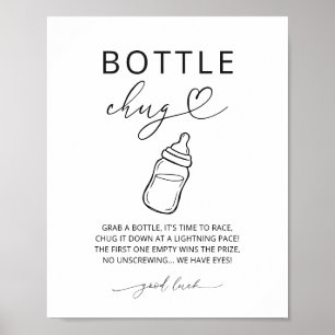 Affiche Jeu de Chug de Bouteille Minimaliste Signe de Baby