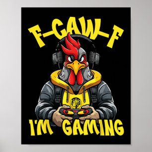 Affiche Jeu de coq F-caw-f Drôle de joueur de poulet Fcawf