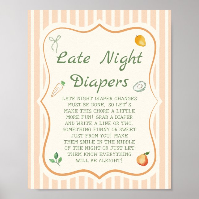 Affiche Jeu de couche pour une Baby Shower au marché fermi (Devant)