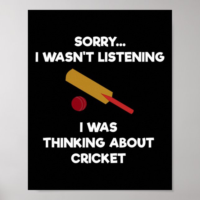 Affiche Jeu de cricket - Écoute drôle - T  (Devant)
