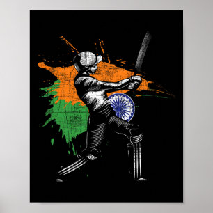 Affiche Jeu de cricket indien - Joueur de cricket Tsman Tt