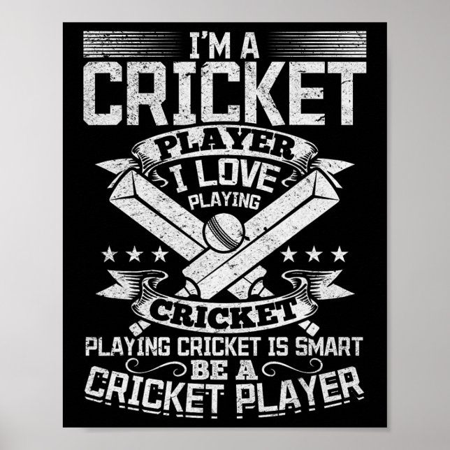 Affiche Jeu de cricket - Jouer au cricket est intelligent  (Devant)