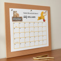 Jeu de date d'accouchement pour bébé dessiné local