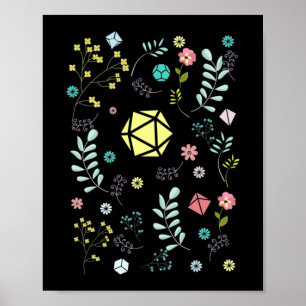 Affiche Jeu de dés floraux Fleurs et Plante Tabletop RPG