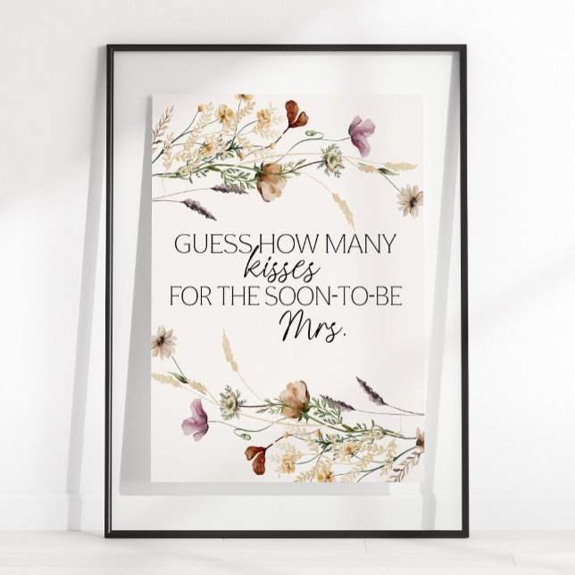 Affiche Jeu de devinette de baisers floraux miniatures vin (Créateur téléchargé)