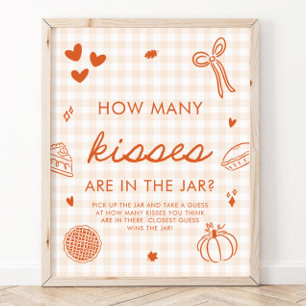 Affiche Jeu de devinette de bisous Fall Gingham Cutie Pie