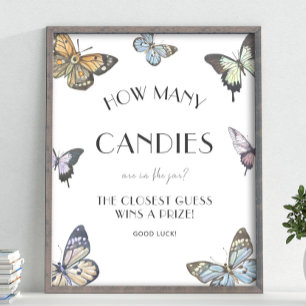 Affiche Jeu de devinette de bonbons papillon