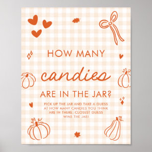 Affiche Jeu de devinette de bonbons « Une petite citrouill