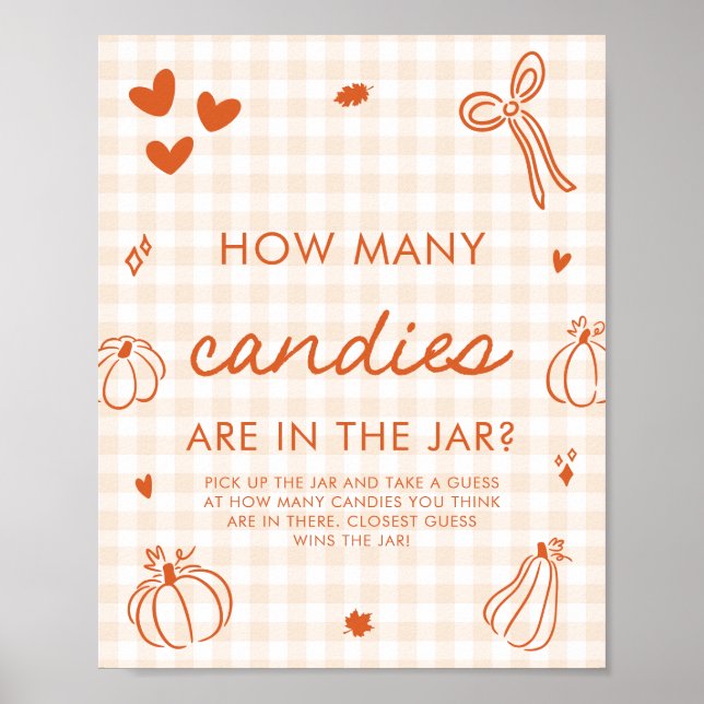 Affiche Jeu de devinette de bonbons « Une petite citrouill (Devant)