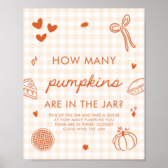 Affiche Jeu de devinette de citrouilles Cutie Pie Orange d (Devant)