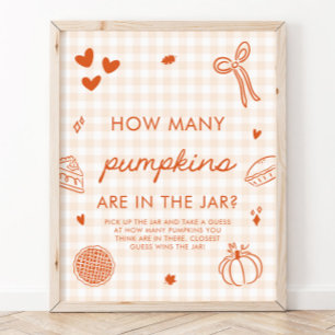 Affiche Jeu de devinette de citrouilles Cutie Pie Orange d