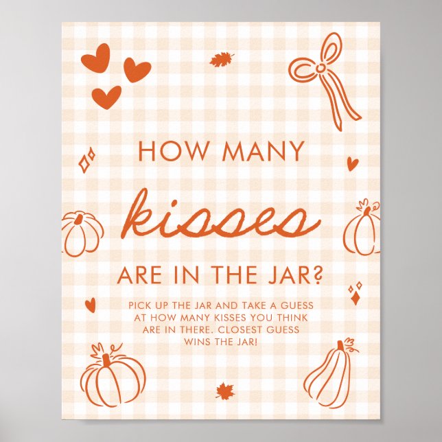 Affiche Jeu de devinette de combien de bisous pour un peti (Devant)