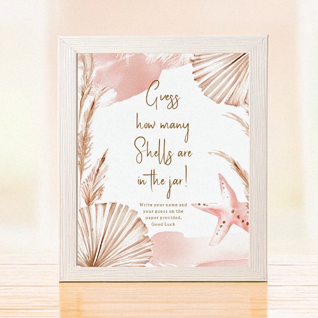 Affiche Jeu de devinette de coquillages pour baby shower (Créateur téléchargé)