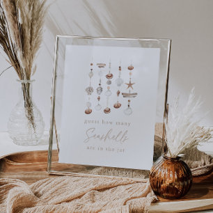 Affiche Jeu de devinette de coquillages pour Baby Shower s