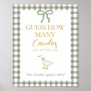 Affiche Jeu de devinette de Silly Goose Green Gingham