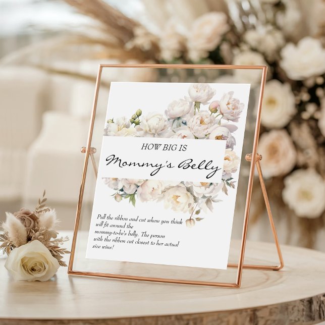 Affiche Jeu de devinette du ventre Ivory Peony Neutral (Créateur téléchargé)