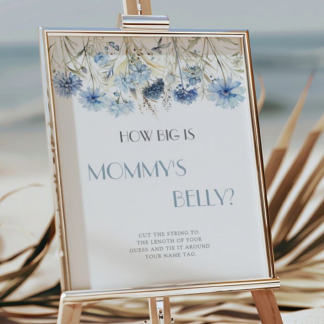 Affiche Jeu de devinette du ventre pour Baby Shower botani (Créateur téléchargé)