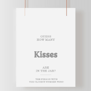 Affiche Jeu de devinette minimal de combien de baisers pou