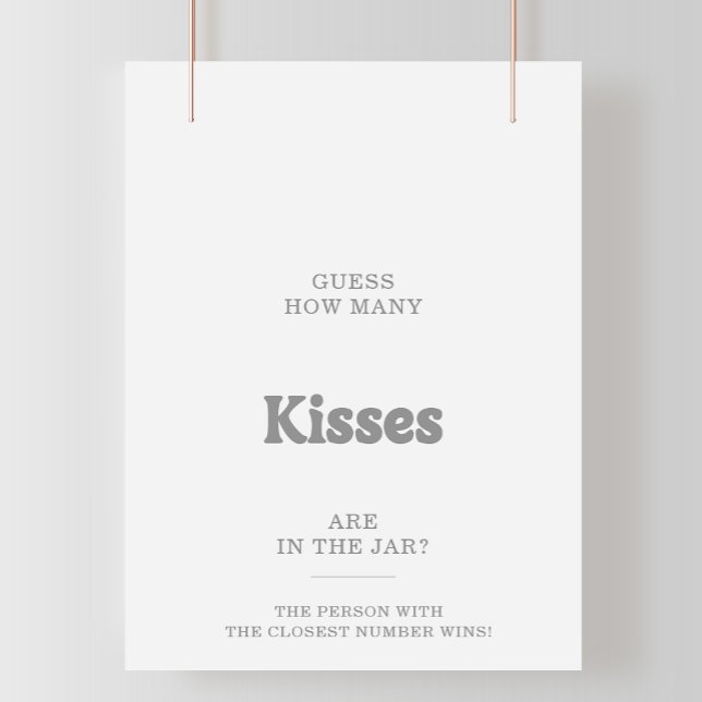 Affiche Jeu de devinette minimal de combien de baisers pou (Créateur téléchargé)