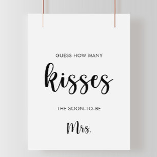 Affiche Jeu de devinette minimal pour un mariage : combien