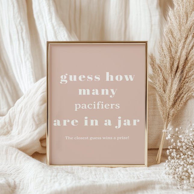 Affiche Jeu de devinette pour Baby Shower avec typographie (Créateur téléchargé)