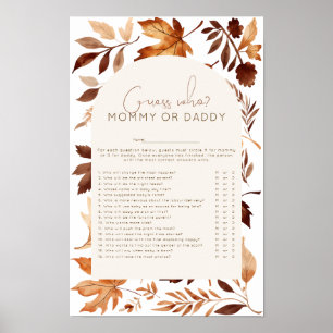 Affiche Jeu de devinette pour Baby Shower Tombez amoureux