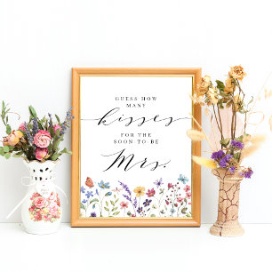 Affiche Jeu de fête de fiançailles Floral Printemps Été Ba
