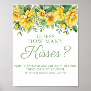 Affiche Jeu de Fête des mariées Jaune Guises Kisses
