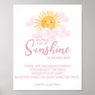 Affiche Jeu de fête prénatale Rayon de soleil bébé
