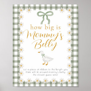 Affiche Jeu de fête prénatale Silly Goose Green Gingham Bé