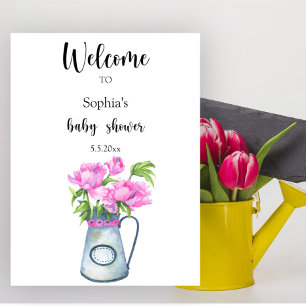Affiche Jeu de fleurs Bienvenue au baby shower