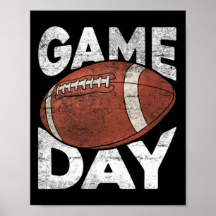 Affiche Jeu de football américain vintage amateur de sport