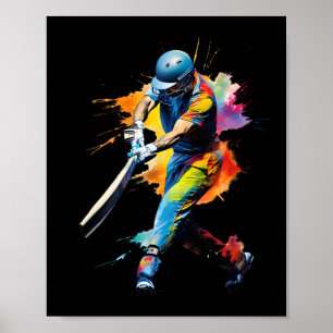 Affiche Jeu de joueur de cricket