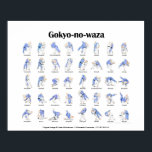 Affiche Jeu de judo<br><div class="desc">Affiche montrant les 40 lancers traditionnels de Kodokan Judo (Le Gokyo-no-waza).</div>