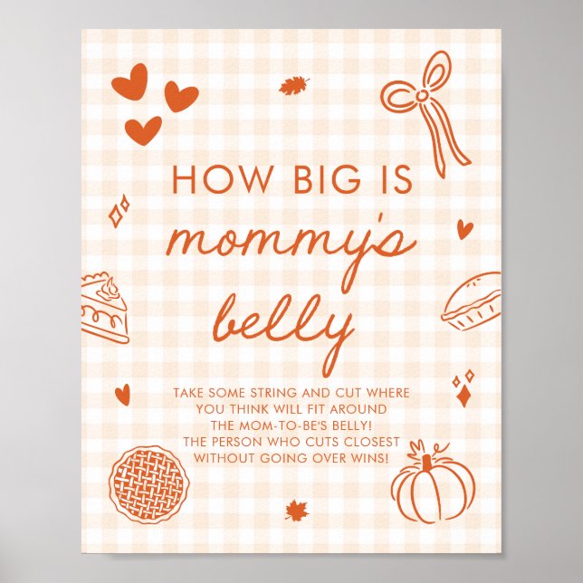 Affiche Jeu de la taille du ventre de maman Cutie Pie d'au (Devant)