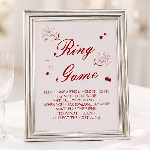 Affiche Jeu de l'anneau de Saint-Valentin de mariage en Bo