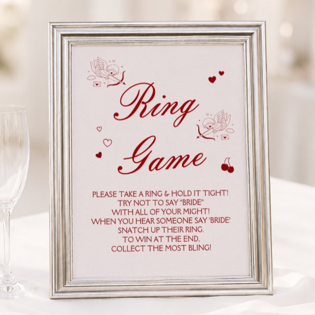 Affiche Jeu de l'anneau de Saint-Valentin de mariage en Bo (Créateur téléchargé)