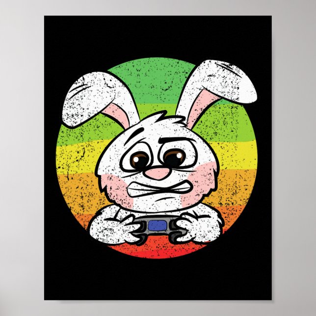 Affiche Jeu de lapin Chasse aux oeufs de Pâques Contrôle d (Devant)
