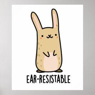 Affiche Jeu de lapin lapin drôle résistant à l'oreille